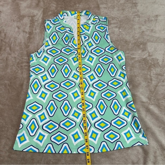 Jade Melody Tam Notch Neck Sleeveless Geometric Top Size Medium - Picture 7 of 13